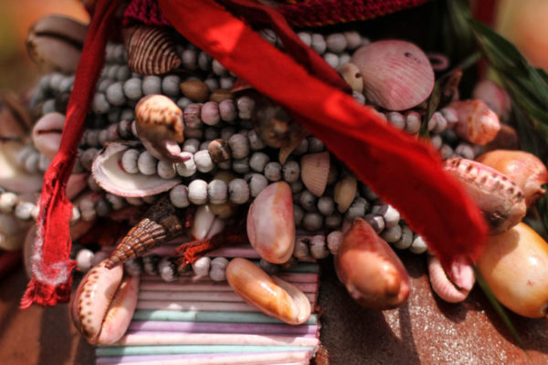 Goroka, 2014. Traditional necklaces made from shells and seeds from a local tree.