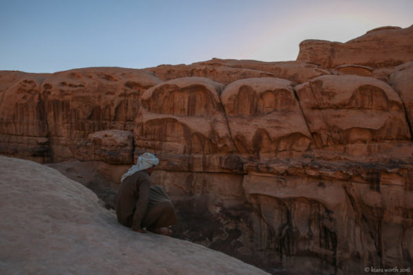 Our guide, Eid, nimbly climbs across the rocks.