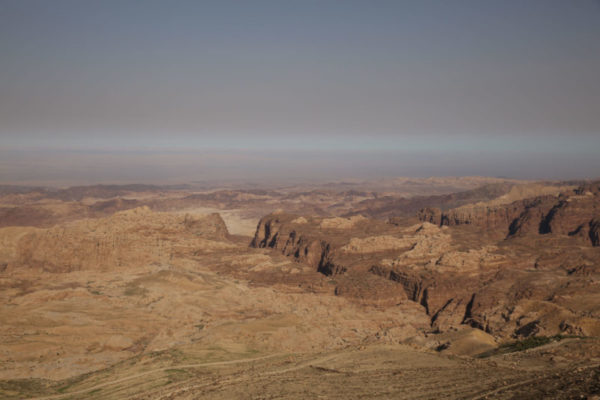 The great canyons of Wadi Musa before entering Petra.