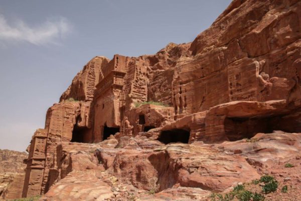 The tombs span across the Petra landscape.