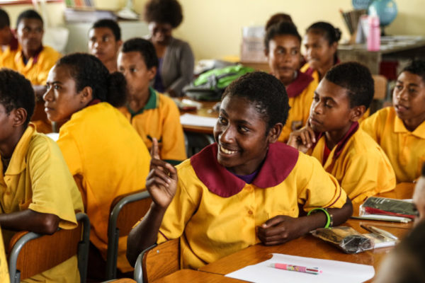 Papa, Central Province, 2015. In Papua New Guinea, it is estimated that 50% of children do not attend school and those that do often drop out before the sixth grade.