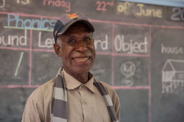 Papa, Central Province, 2018. Elder Baga was the driving force behind the newly built Papa Preschool. “Building this school was a dream come true and an answer to our prayers. I have gone through the ups and downs of life. What I know is that we need to be concerned for our children’s future. Education is the key to everything and we must commit ourselves to this, to ensuring a safe and happy future for our children.”