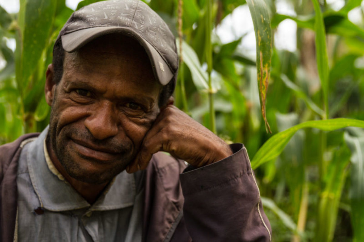 Hides, Hela Province, 2015. Hariki Ikila, subsistence farmer.