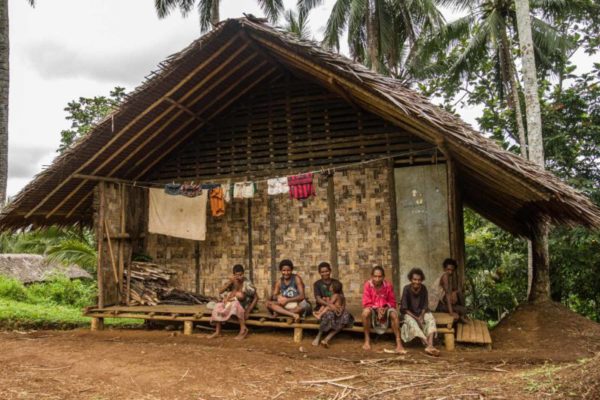 Sodiobi, Western Highlands, 2013. Women sit on the veranda after a long day of working in the garden.