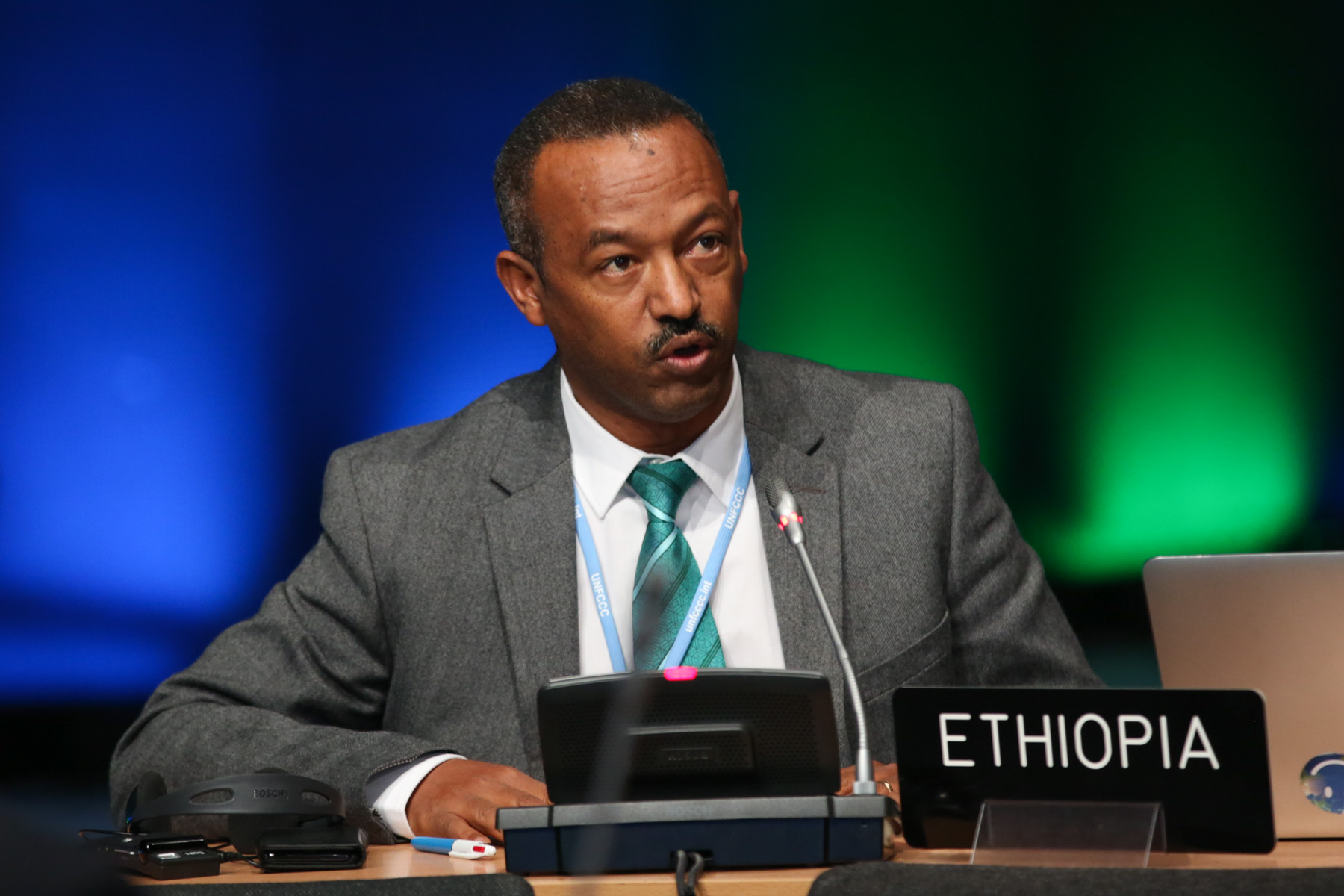 COP24, Katowice, 2018. Gebru Jember Endalew, Ethiopia, speaking on behalf of the Least Developed Countries (LDCs).